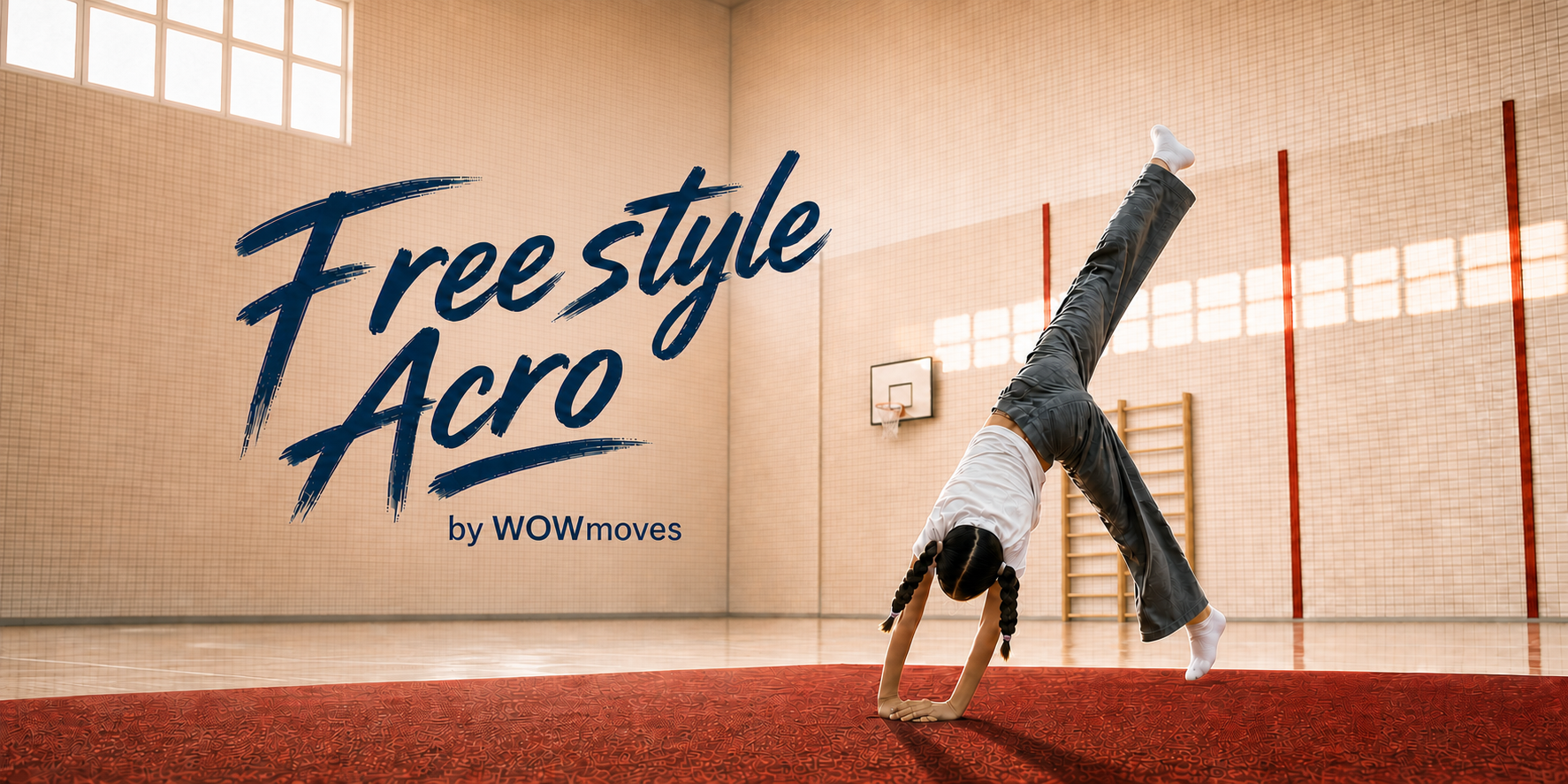 Freestyle Acro sfeerbeeld in gymzaal